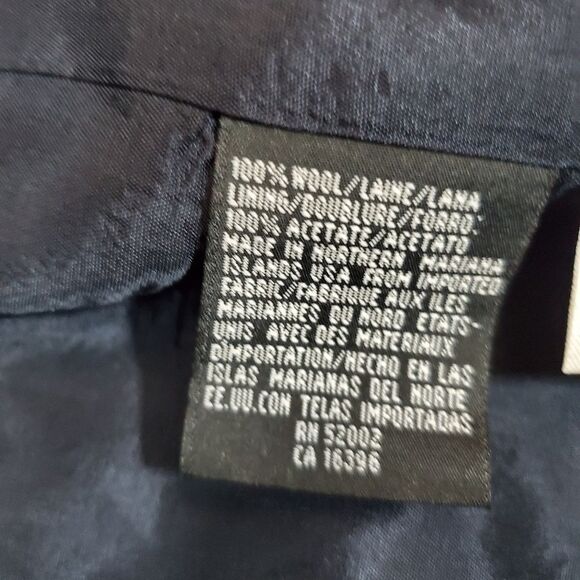 LIZ CLAIBORNE one-button blue wool blazer 4 - Picture 10 of 11